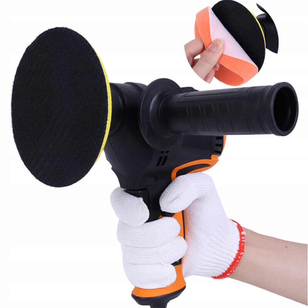 POLERKA SAMOCHODOWA Z REGULACJĄ OBROTÓW + 14x GĄBKA POLERSKA 980W Zasilanie sieciowe