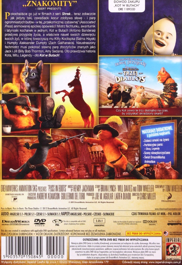 KOT W BUTACH DVD BEZ FOLII Gatunek dla dzieci