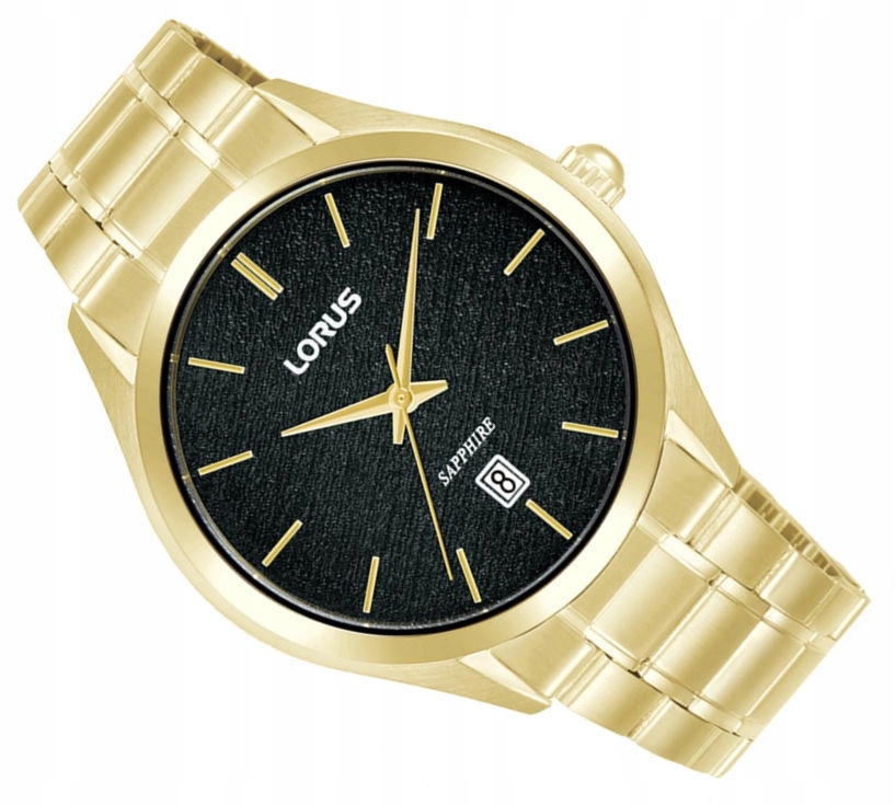 Zlaté Pánské Vodotěsné Klasické Hodinky Lorus RH970RX9 50M Datumovka