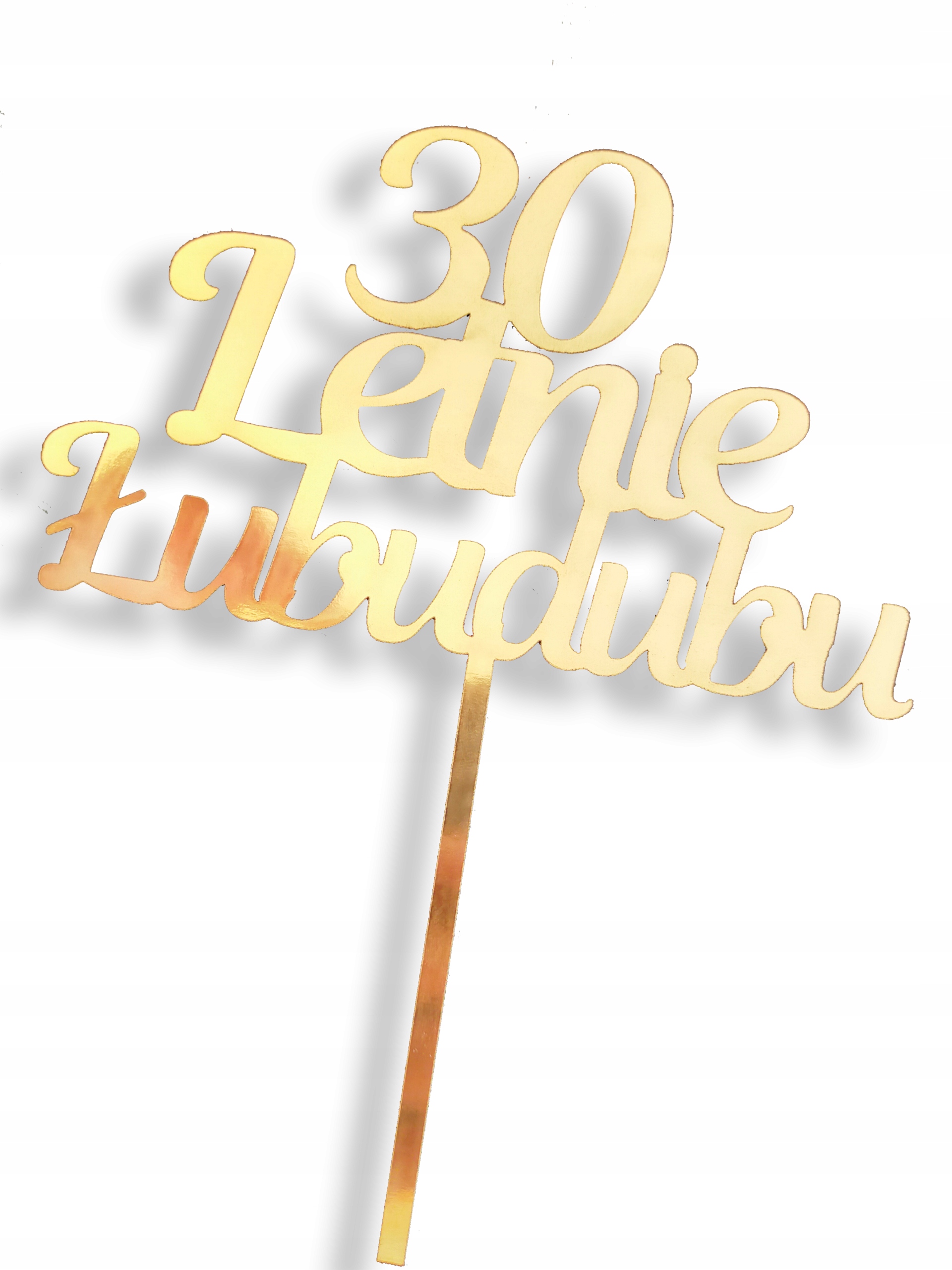 Złoty topper na tort DOWOLNY NAPIS DUZY EAN (GTIN) 5905215709067