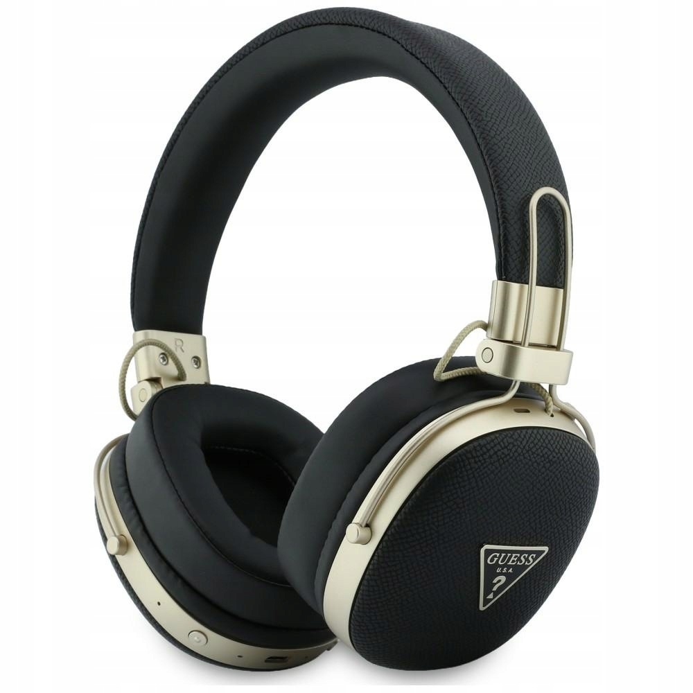 Sluchátka do uší Guess Bluetooth Enc Metal Grained Triangle Logo černá