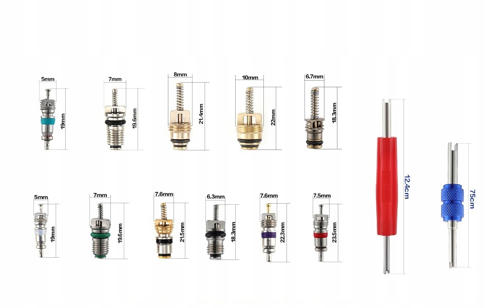 ZAWORKI ZAWORY KLIMATYZACJI ZESTAW *102 Z KLUCZEM Marka bez marki