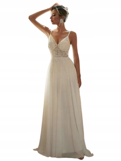 Shein Dlouhé Svatební Šaty S Flitry A Špagetovými Ramínky 34 1 G