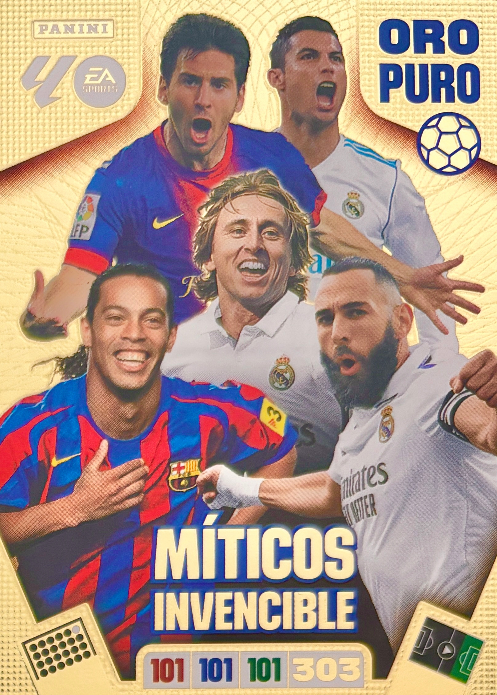 La Liga španělská 2025-26 2026 Oro Puro Miticos Invencible Messi Ronaldo