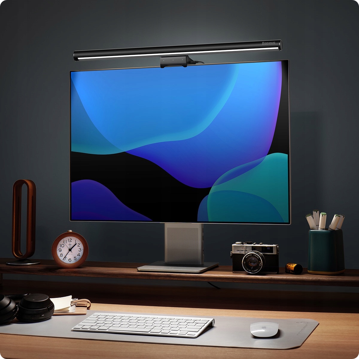 BASEUS LAMPKA BIURKOWA LED DO KOMPUTERA NA MONITOR KLIPS REGULOWANA NOCNA Zasilanie sieciowe