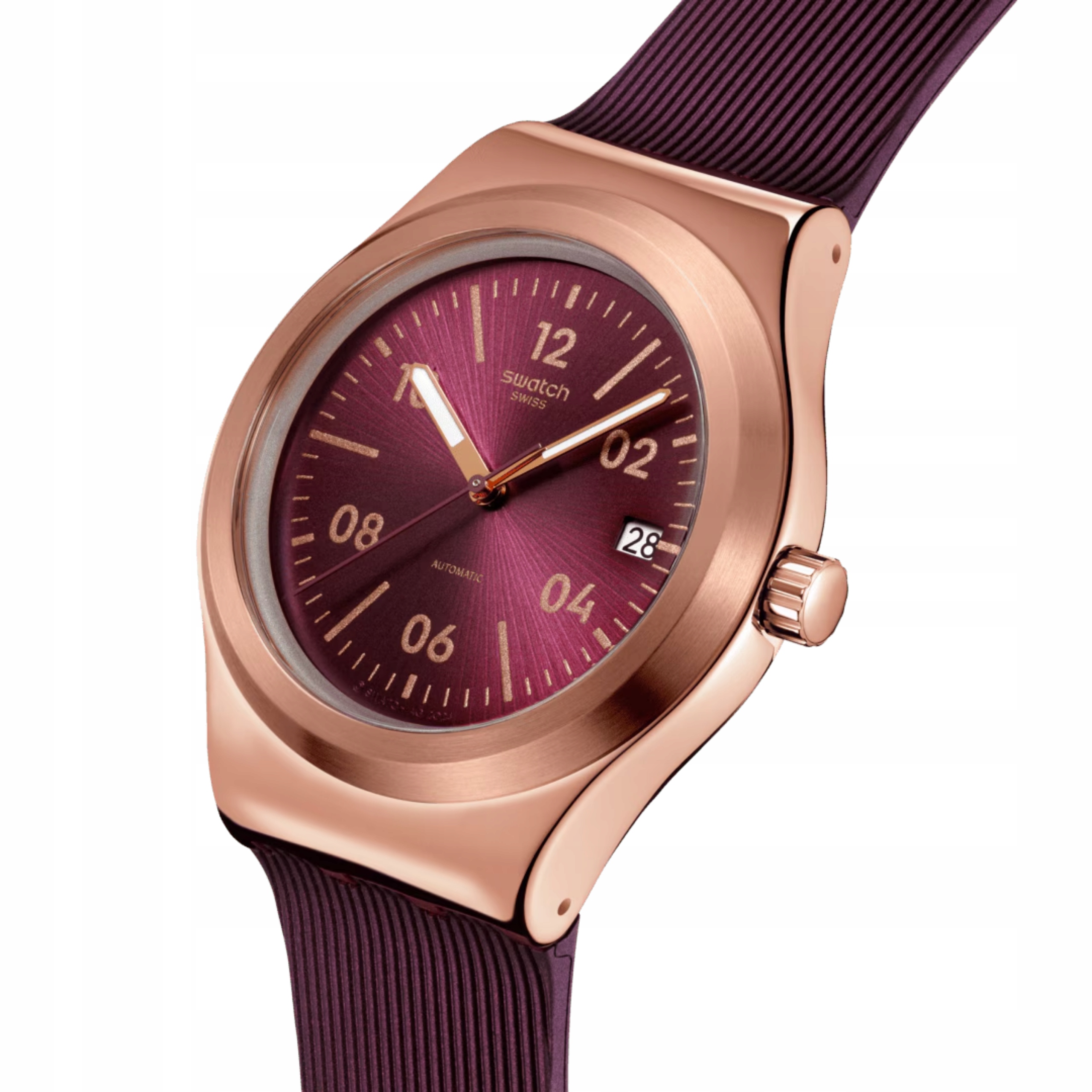 Hodinky Swatch Burgundy Story ocelové fialové YIG401 Unisex Nové