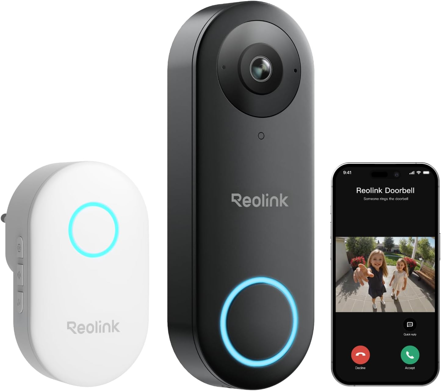 Reolink Video Doorbell WiFi 5MP Hd Farba Noc Široký Vonkajší Uhol