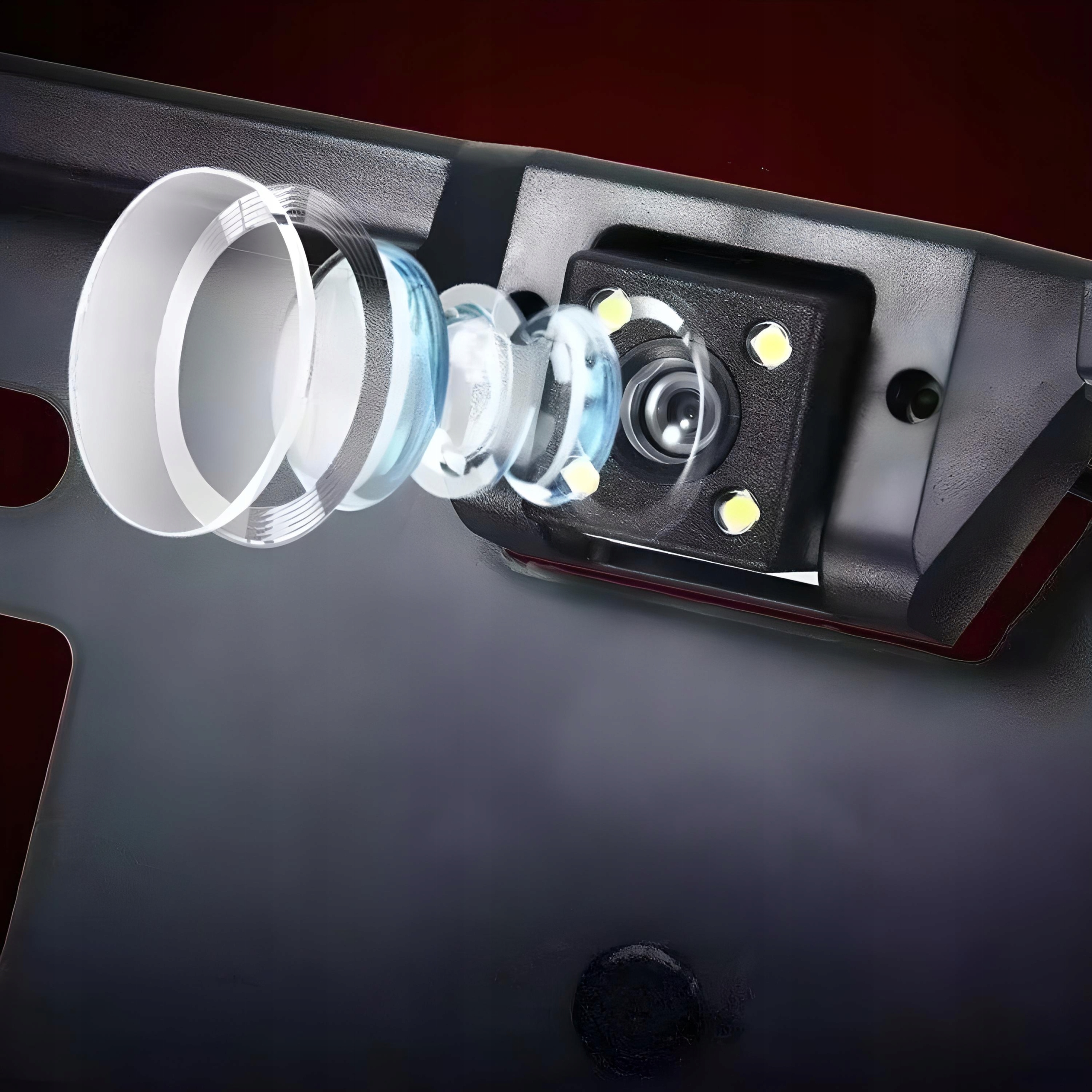 KAMERA COFANIA Z LED W RAMCE TABLICA REJESTRACYJNA System transmisji obrazu PAL NTSC