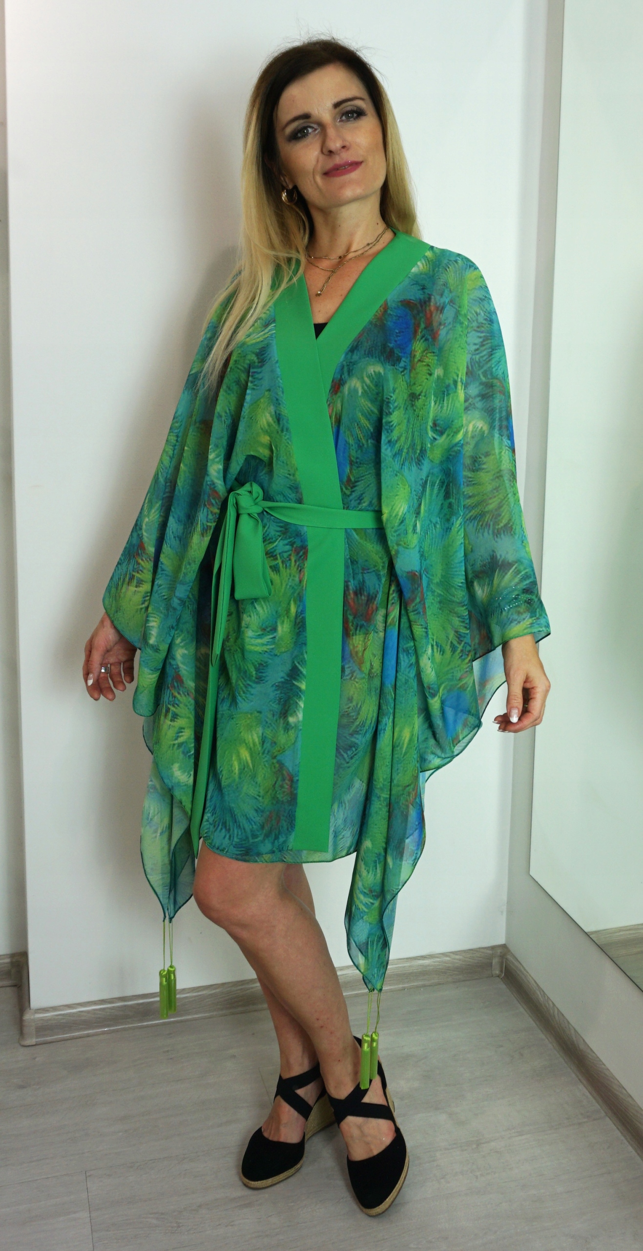 KIMONO TUNIKA PAREO PLAŻOWE JUNGLE VIBES MIDI Marka Inna marka