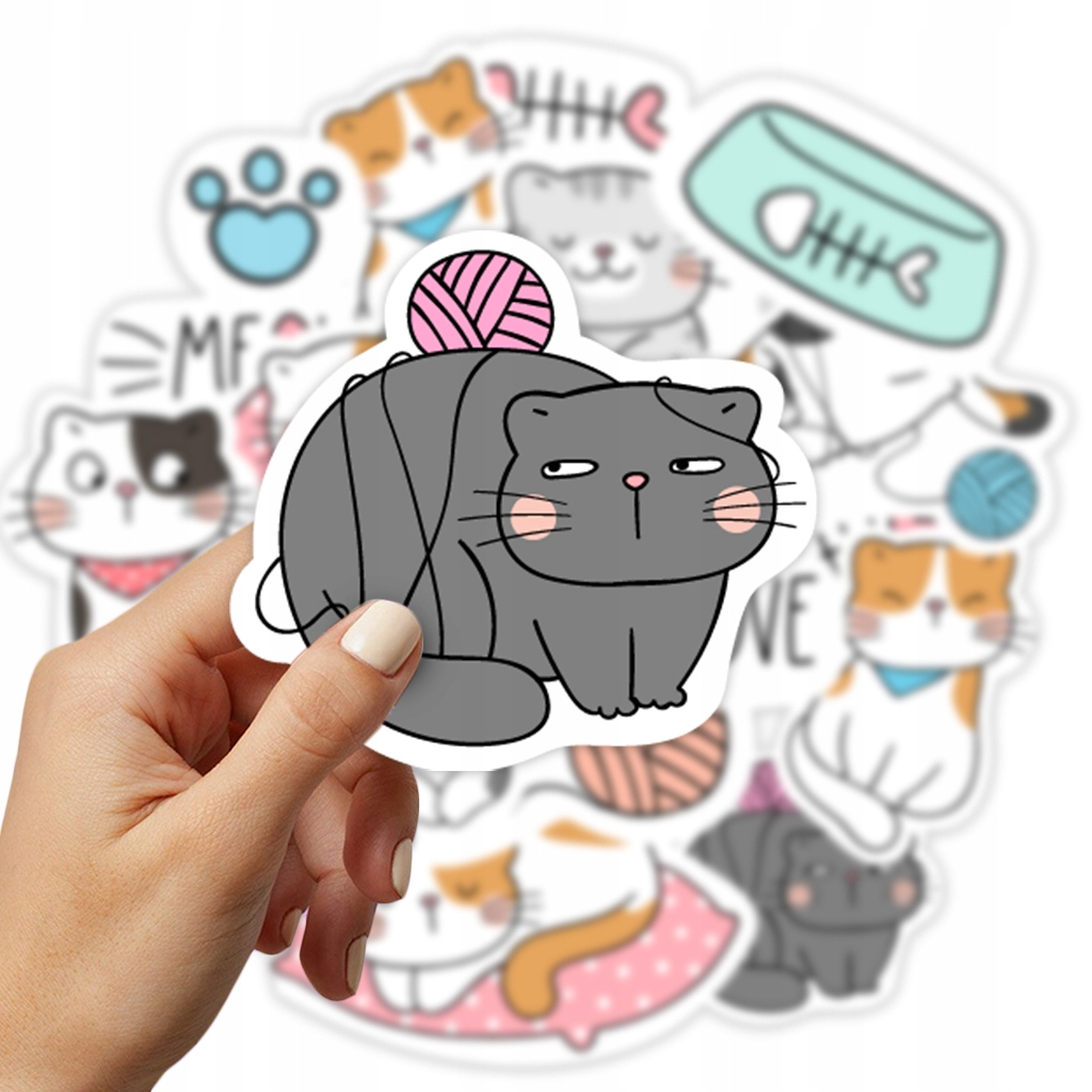 

Arkusz Naklejek na Zeszt 15x10 Koty Kotki Stickery