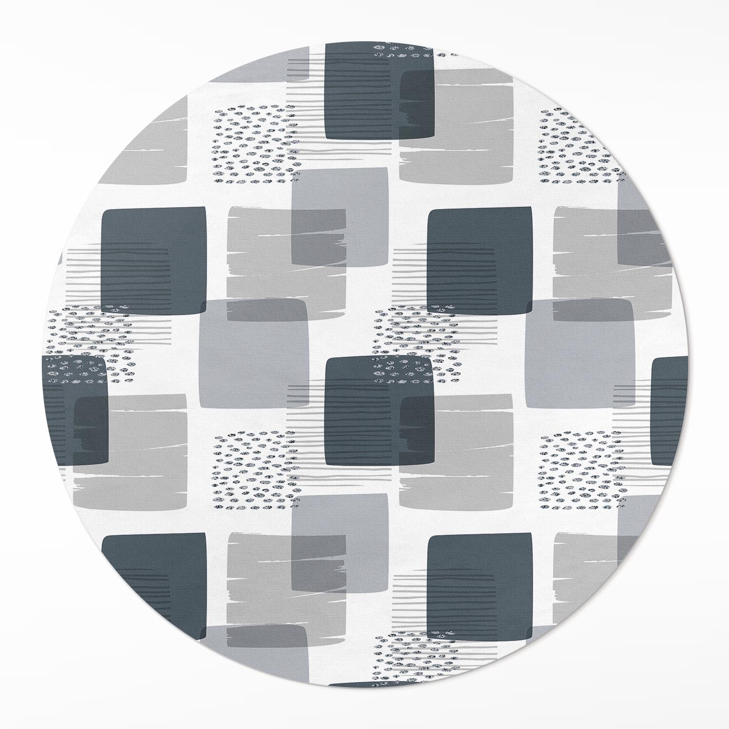 Vinylový okrúhly koberec v modernom štýle Maľované retro štvorce ⌀ 140 cm