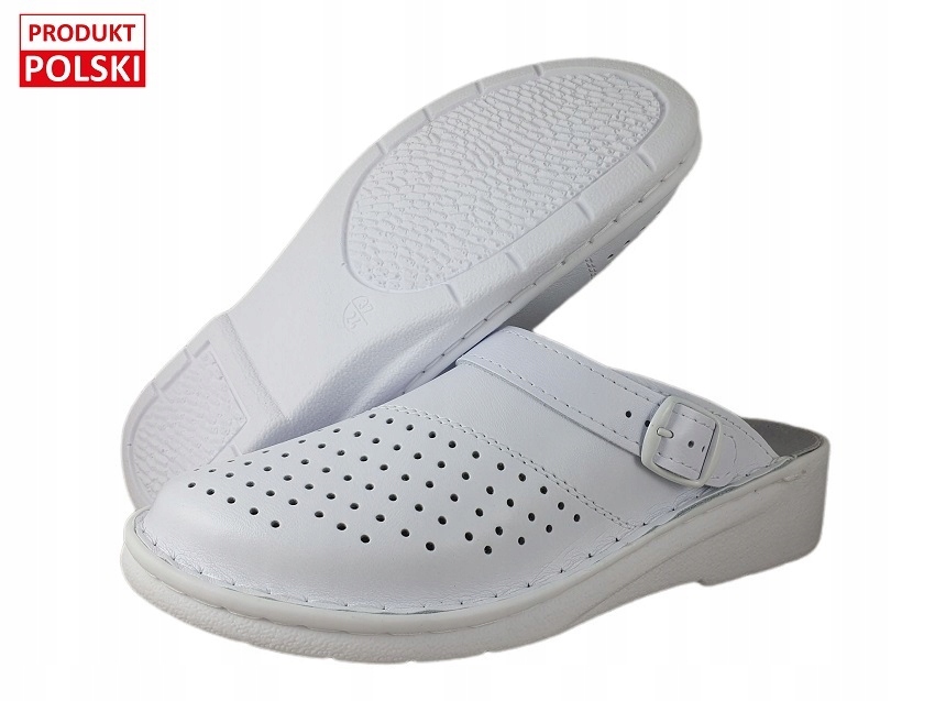 Bootman klapki skórzane damskie profilaktyczne z perf. 018bi Bia roz.38