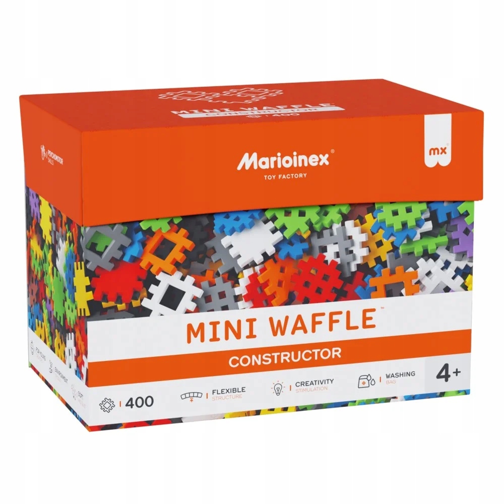 Klocki konstrukcyjne Mini Waffle Konstruktor 400 elementów Marioinex