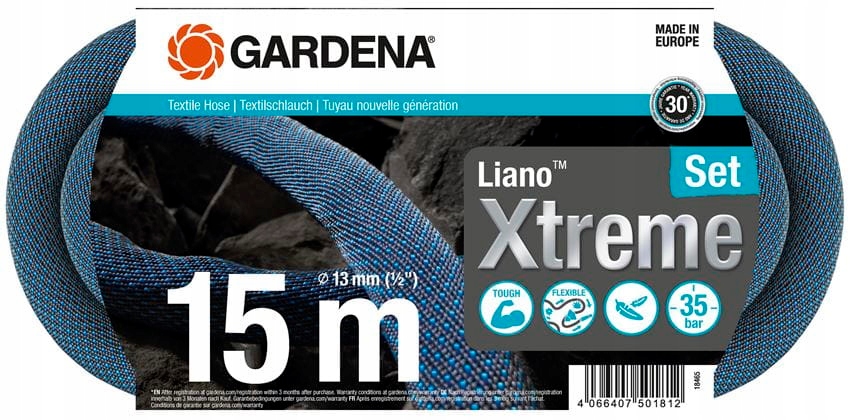 Textilná hadica Gardena Liano Xtreme 15m súprava, 18465-20 (5b)