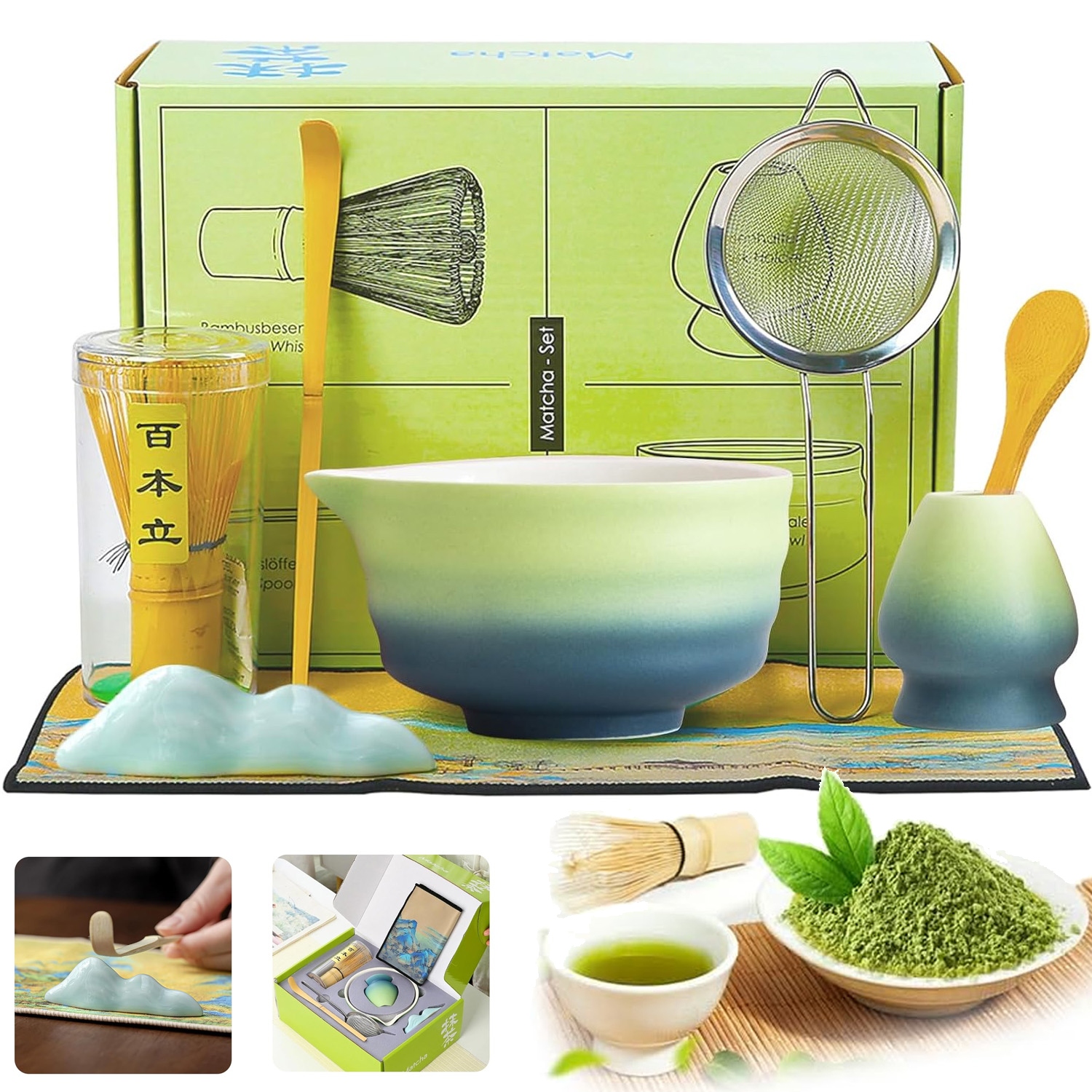 Levně Sada Na Přípravu Čaje Matcha, Sada Metliček Matcha, Se Šlehačem Na Matchu 7 V 1