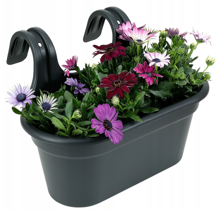 DONICZKA BALKONOWA ZAWIESZANA Z UCHWYTAMI GRAFIT