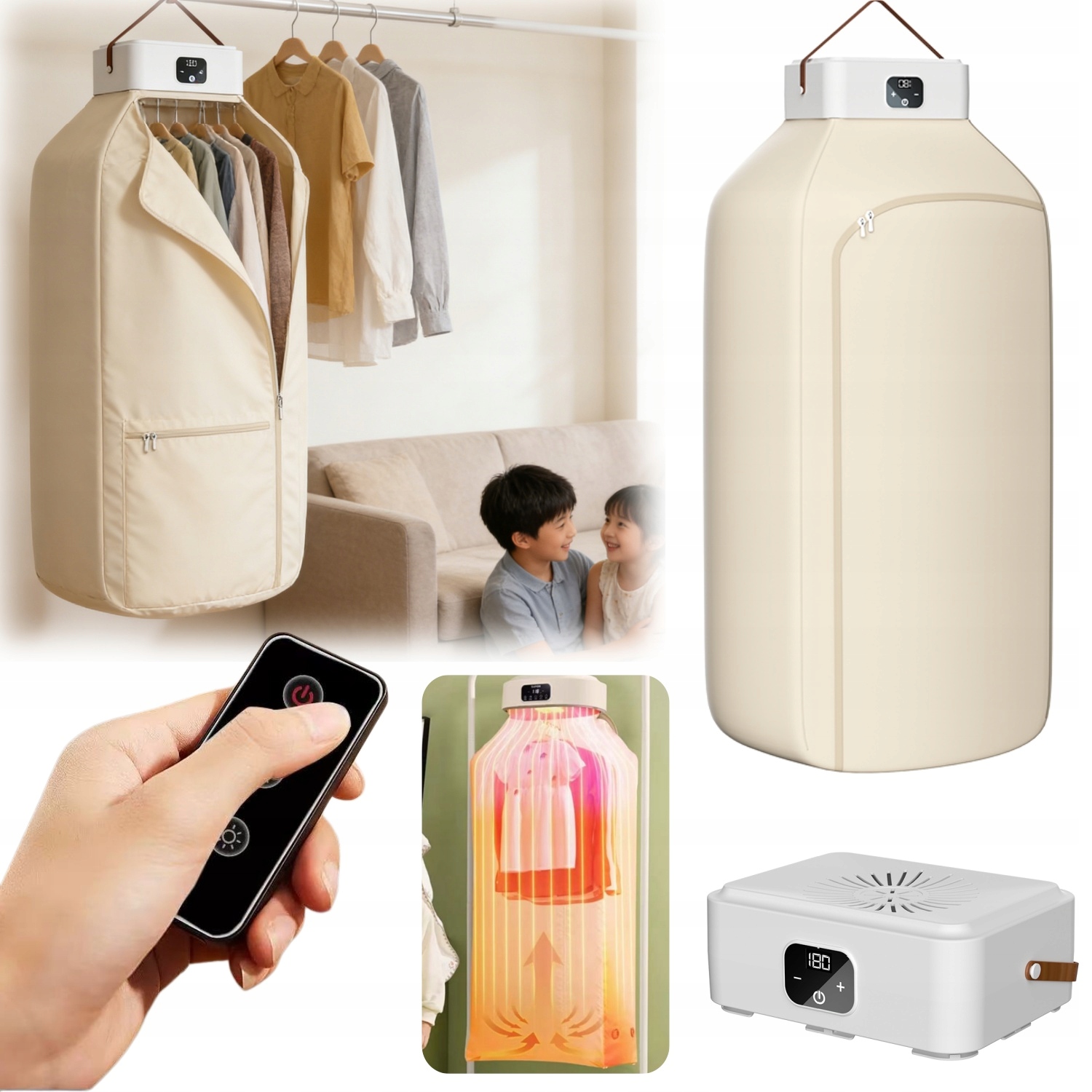 Levně Mini Přenosná Elektrická Sušička Na Prádlo S Časovačem Dálkové Ovládání