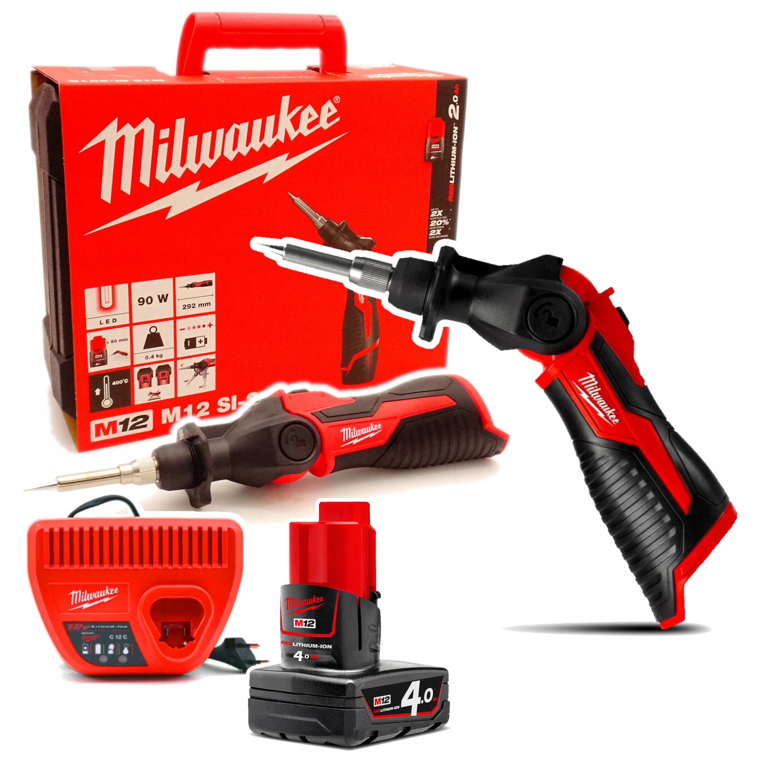 Lutownica akumulator 12V 400°C Milwaukee M12 SI-401X HD1 4933459761