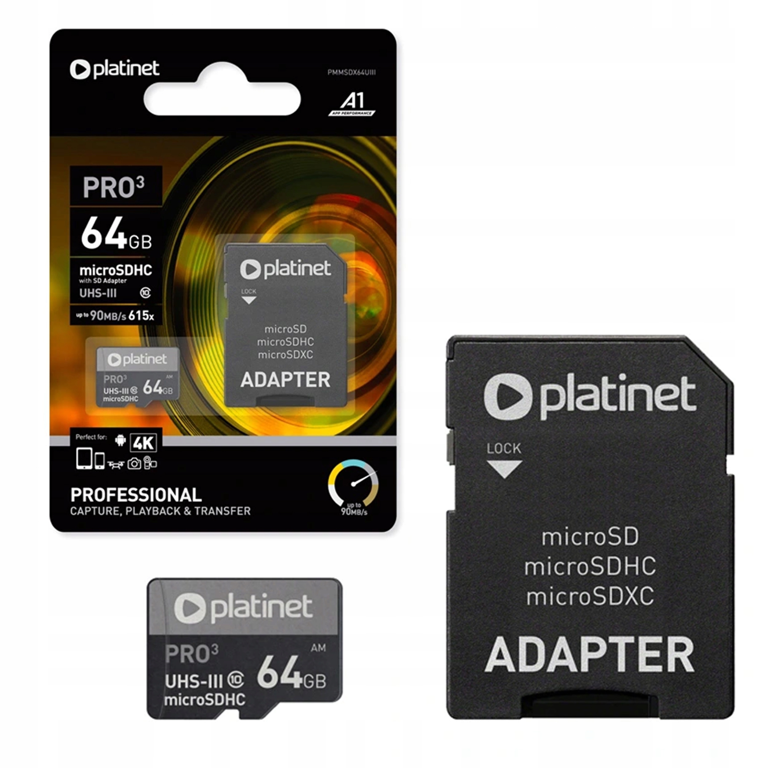 

Karta Pamięci microSDXC 64GB 90MB/s Adapter Sd