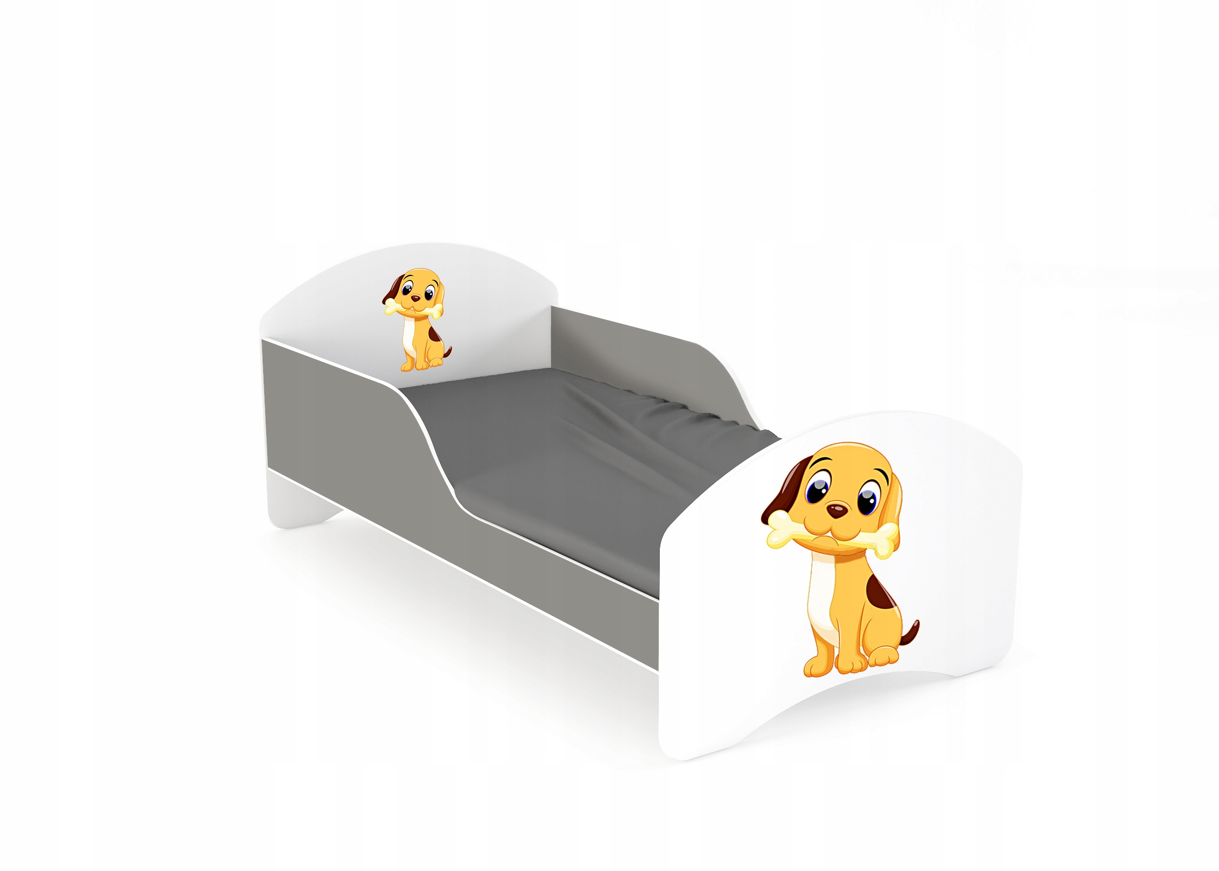 Łóżko dziecięce LEO2 160x80 biało-szare Kolekcja LEO2