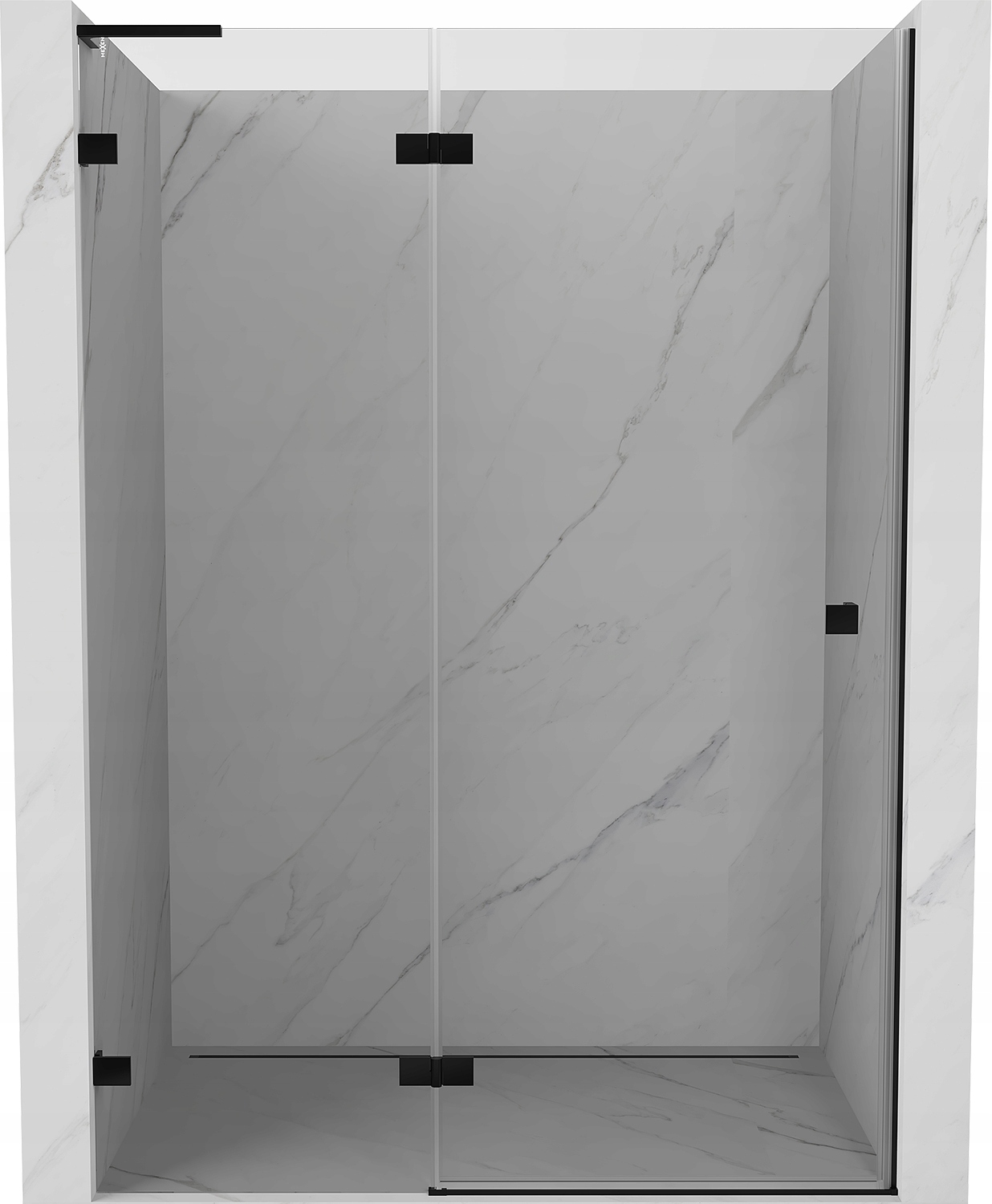 Mexen Lunar L Drzwi Prysznicowe Uchylne Lewe 130 CM Transparent Czarne