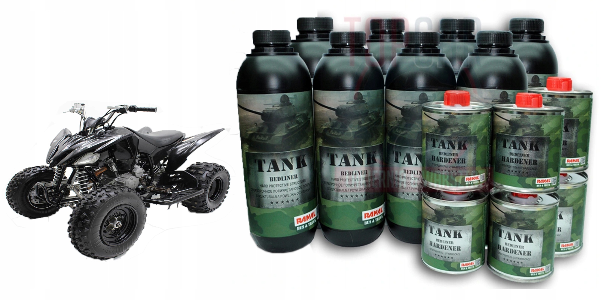 RANAL TANK YAMAHA RAPTOR CZARNY 8szt PISTOLET