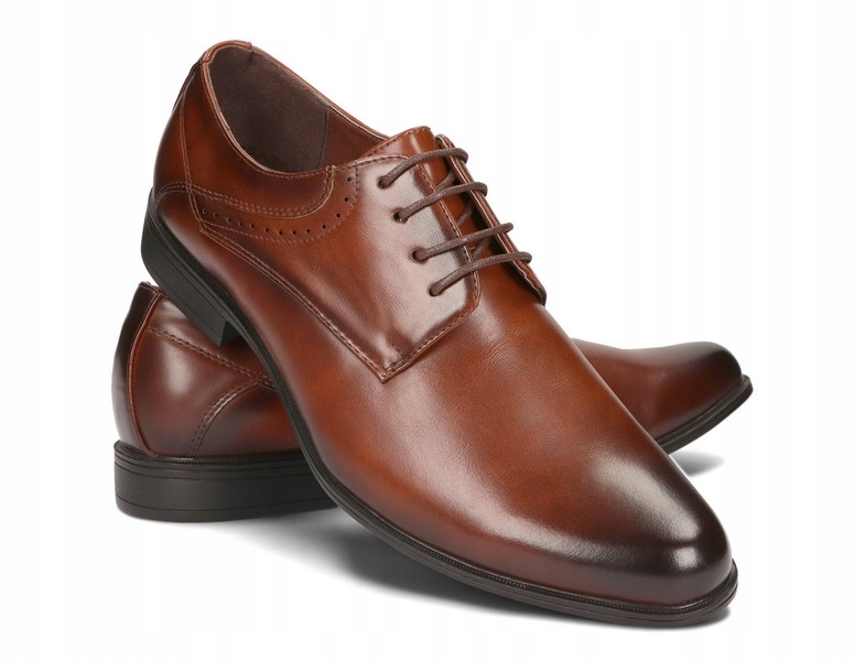BUTY MĘSKIE WIZYTOWE ELEGANCKIE MXC-482/BR BRĄZ 42