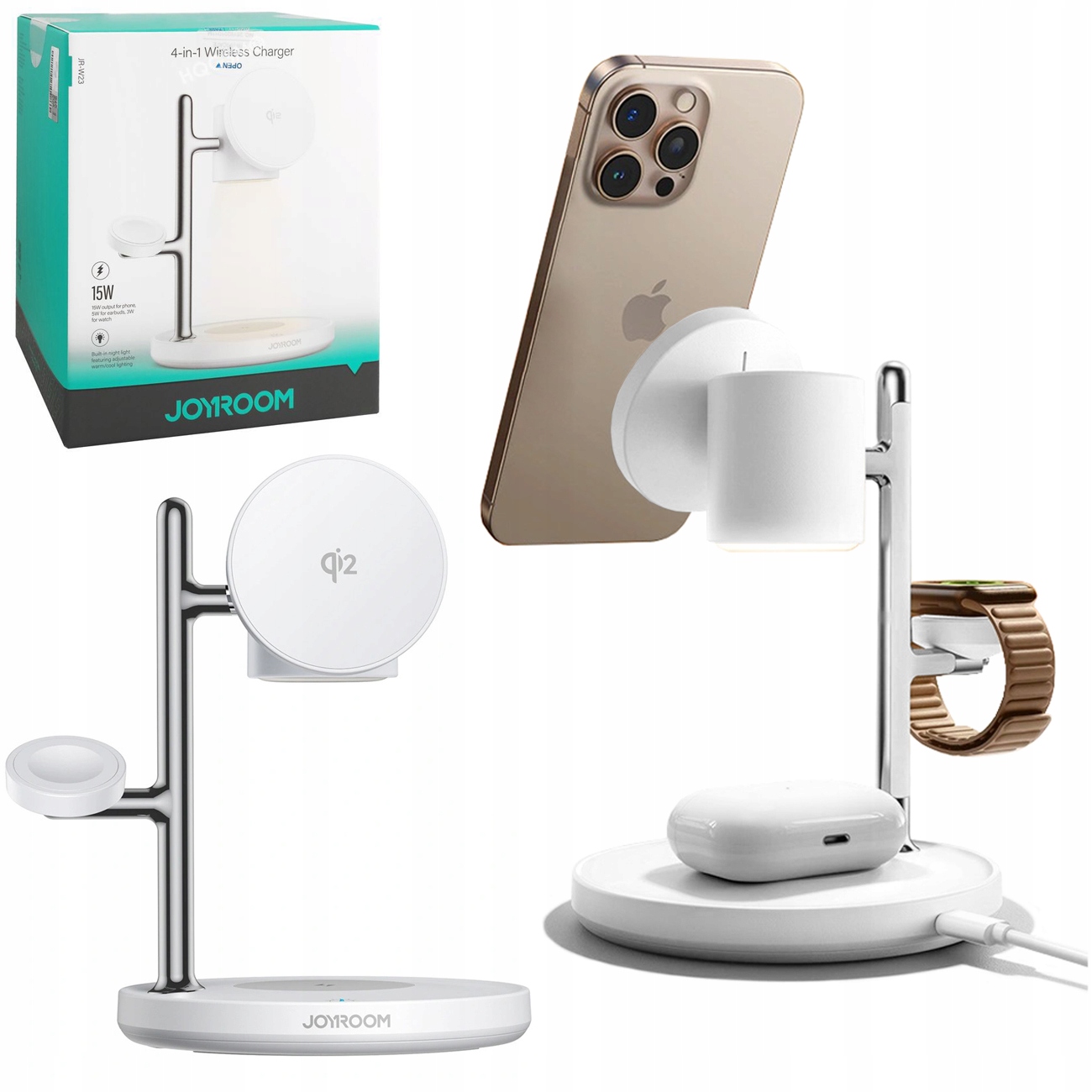 Joyroom Bezdrátová nabíječka pro 3 zařízení, stolní 15W pro iPhone