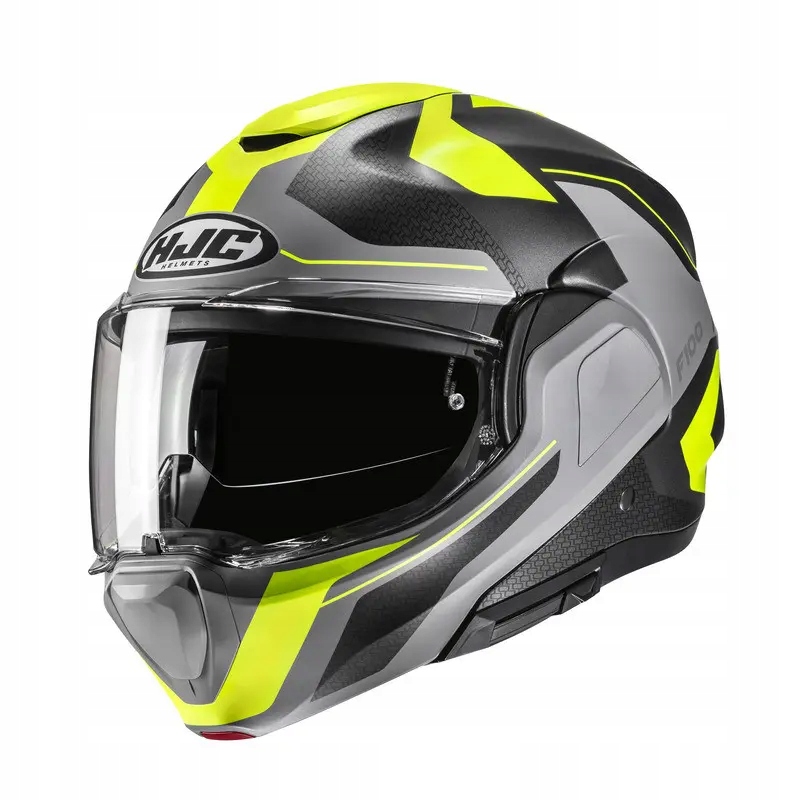 Motocyklová prilba s otočnou čeľusťou Hjc F100 Bios Grey/Yellow L