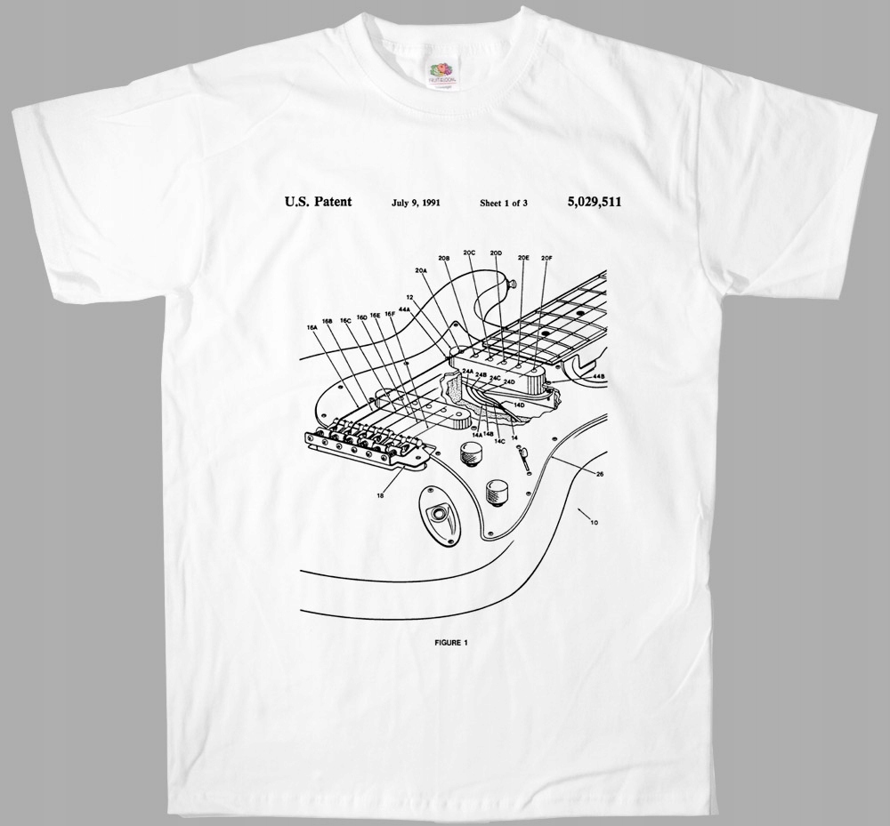 

Gitara elektryczna patent, koszulka t-shirt