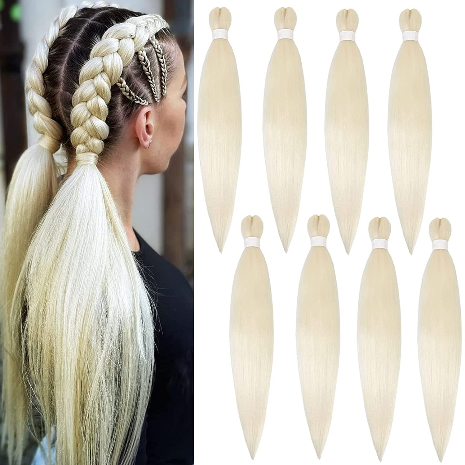 Příčesek Do Vlasů Blond 8 pramenů 43 cm