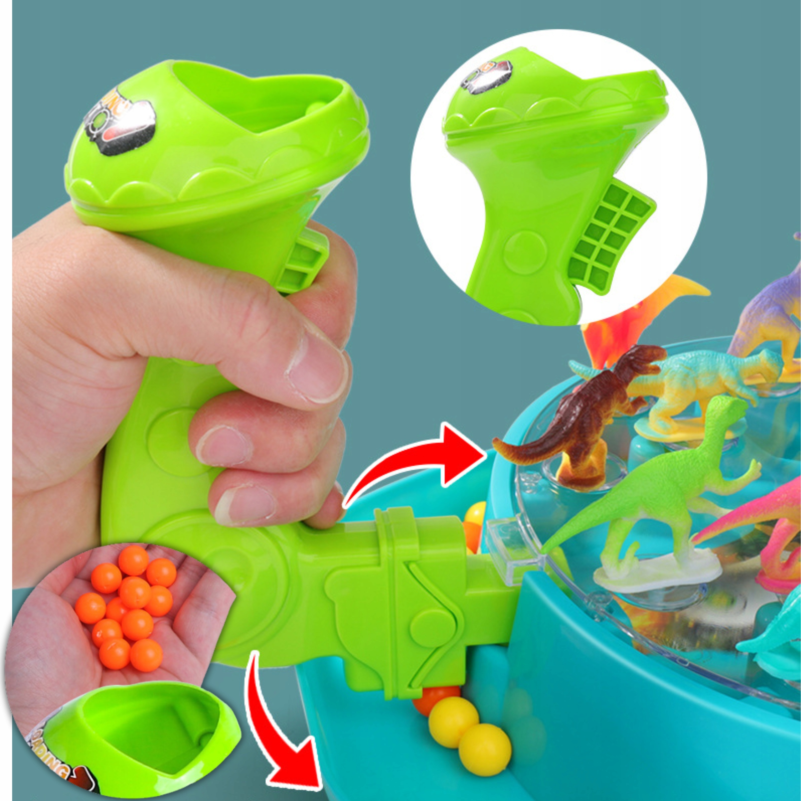 GRA ZRĘCZNOŚCIOWA INTERAKTYWNA ZABAWKA PREZENT DLA DZIECI DINOZAURY STRZELA Wiek dziecka 3 lata +