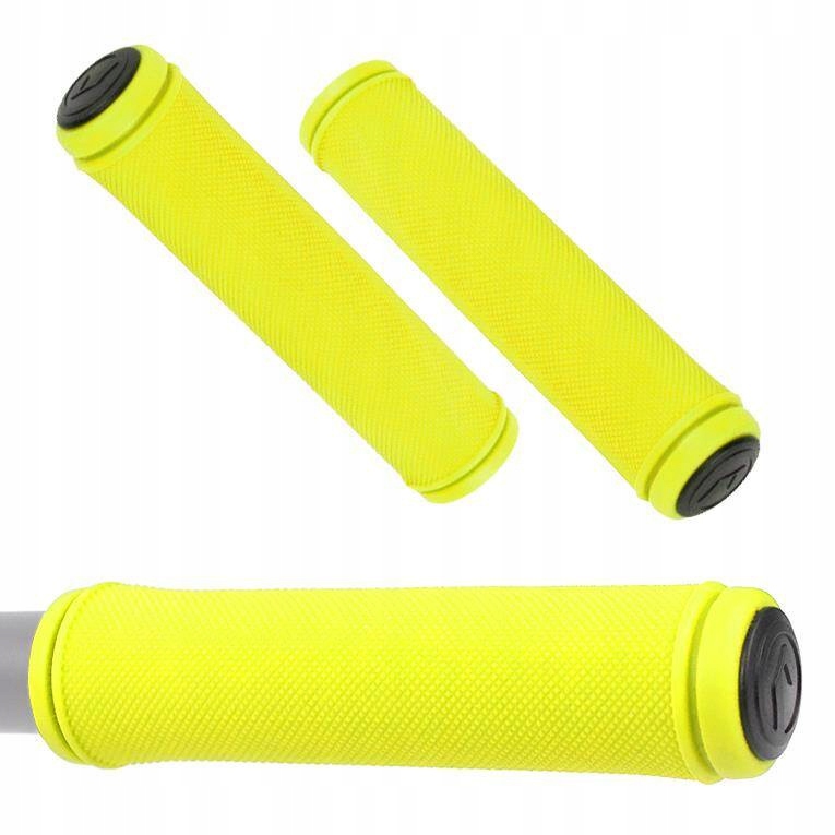 Chwyty gripy kierownicy rowerowe Accent Orion 130 mm, żółte fluo