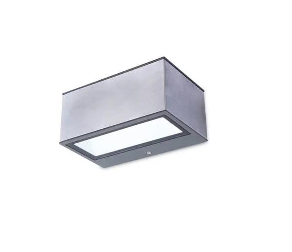 Venkovní fasádní Led nástěnná lampa šedá, horní a spodní část 4000K, IP54 Lutec