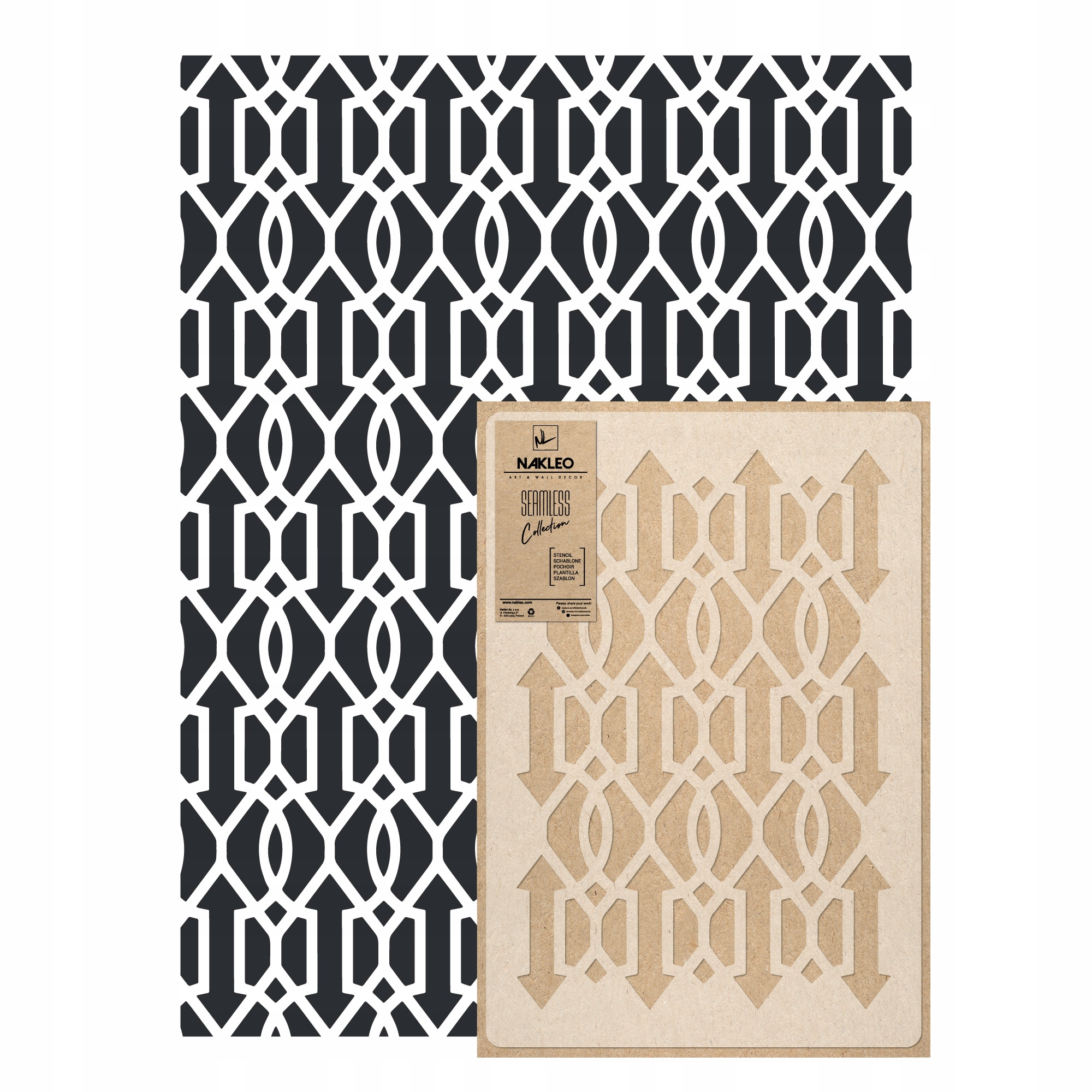 Opakovatelná malířská šablona Opakovaně Použitelný 59x95 cm Tapeta Geometrie Šípy