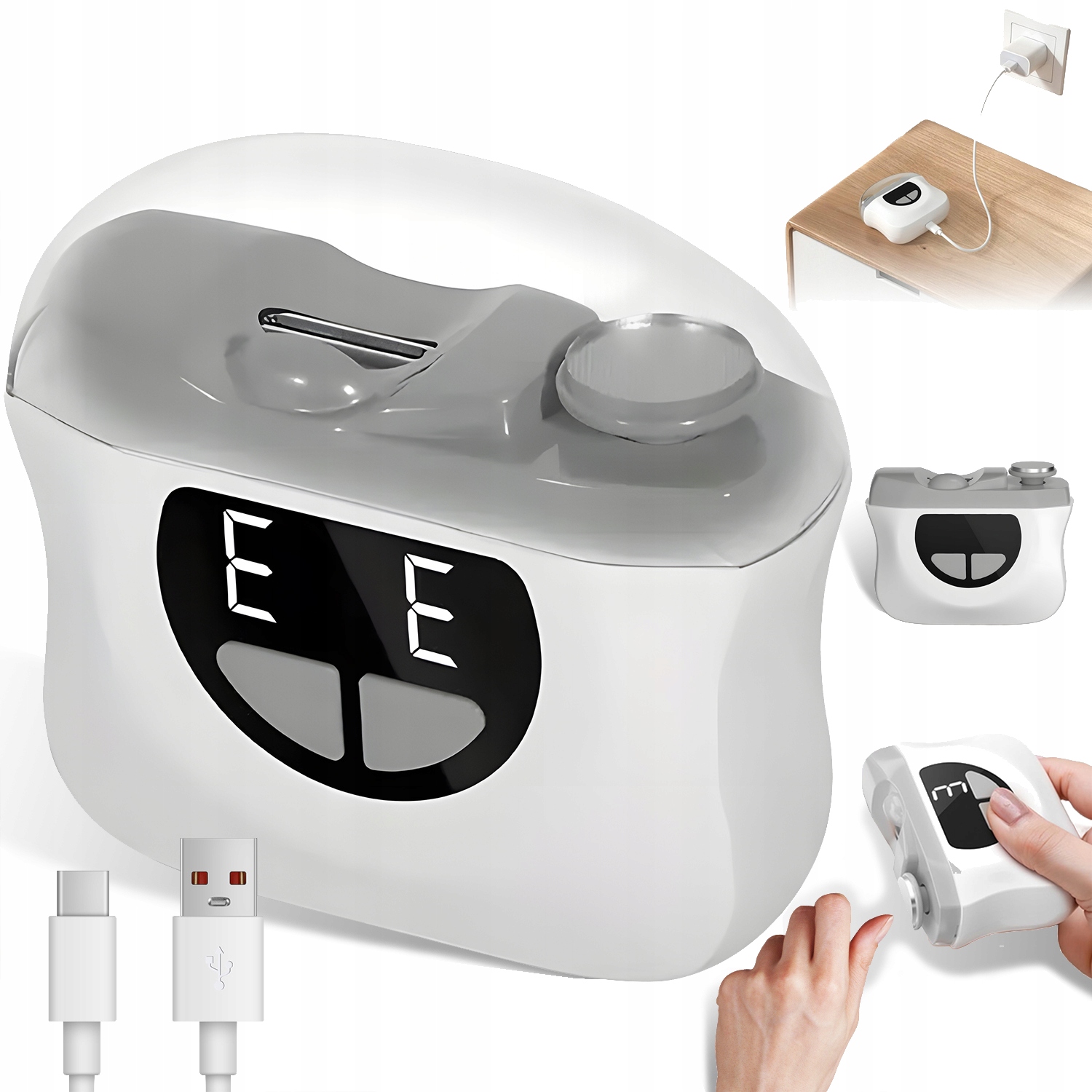 2 V 1 Elektrický Zastřihovač Nehtů S Automatickou Třístupňovou Regulací
