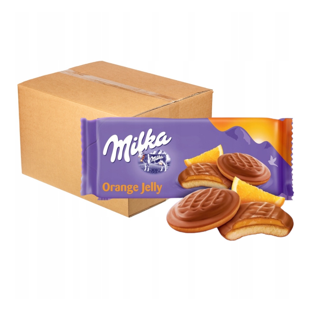 Milka Choco Jaffa Piškoty s želé a pomerančovou příchutí 147 g x 24 ks