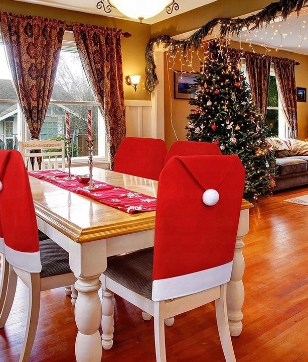 POKROWIEC na krzesło CZAPKA MIKOŁAJA czerwony Marka inna