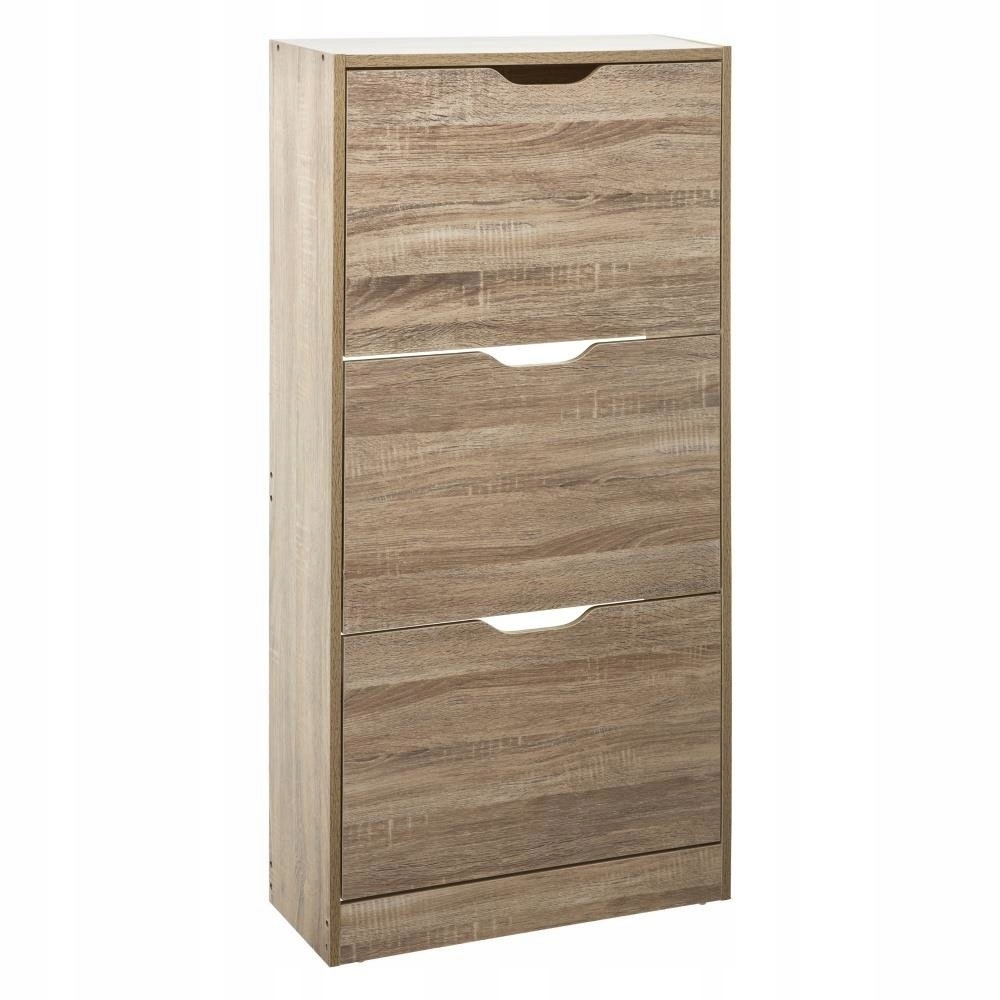 Skrinka Na Topánky Hnedá Voľne Stojaca Regál Na Topánky 3 Zásuvky Mdf 6X118 CM