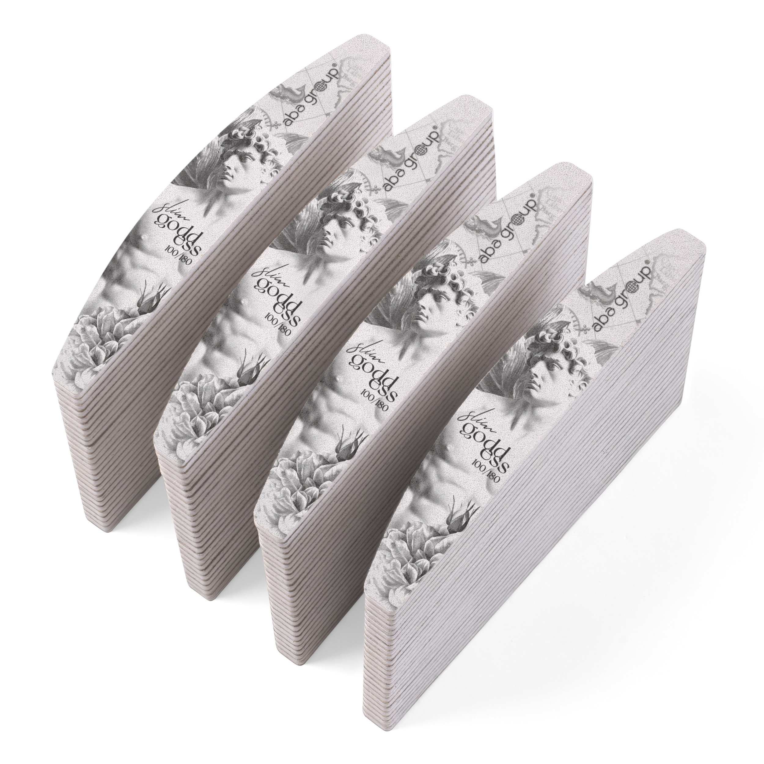 pilník na nehty Loďka 100/180 Slim Sada 100 ks Goddess Aba Group