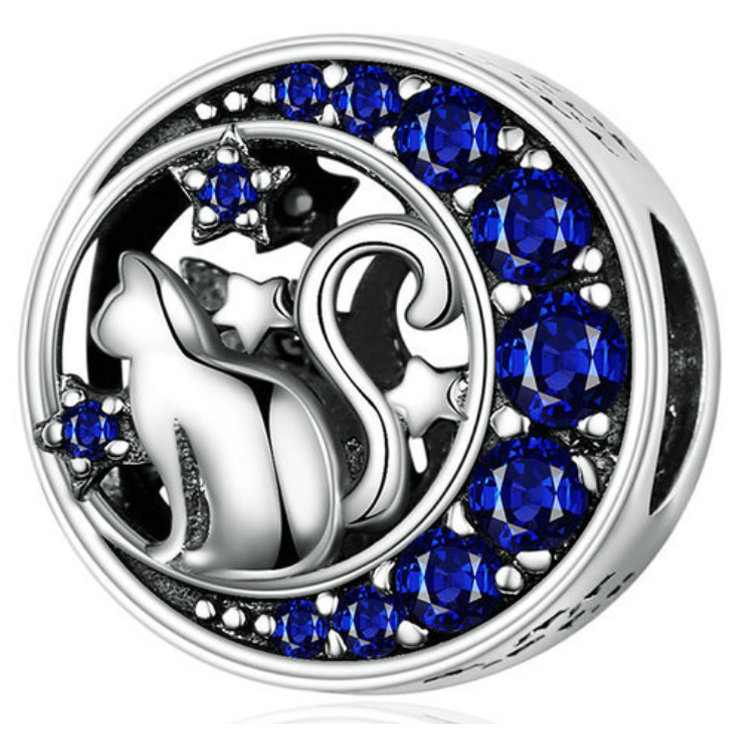 

Charms do Pandora zawieszka Kot księżyc Cyrkonie