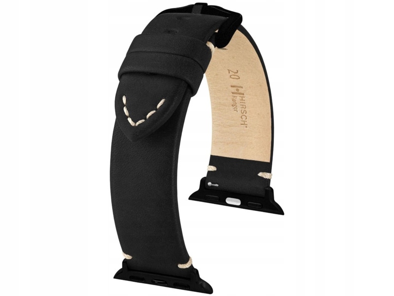 Pasek Hirsch Ranger do Apple Watch 42/44/45/46/49mm Czarny Adapter