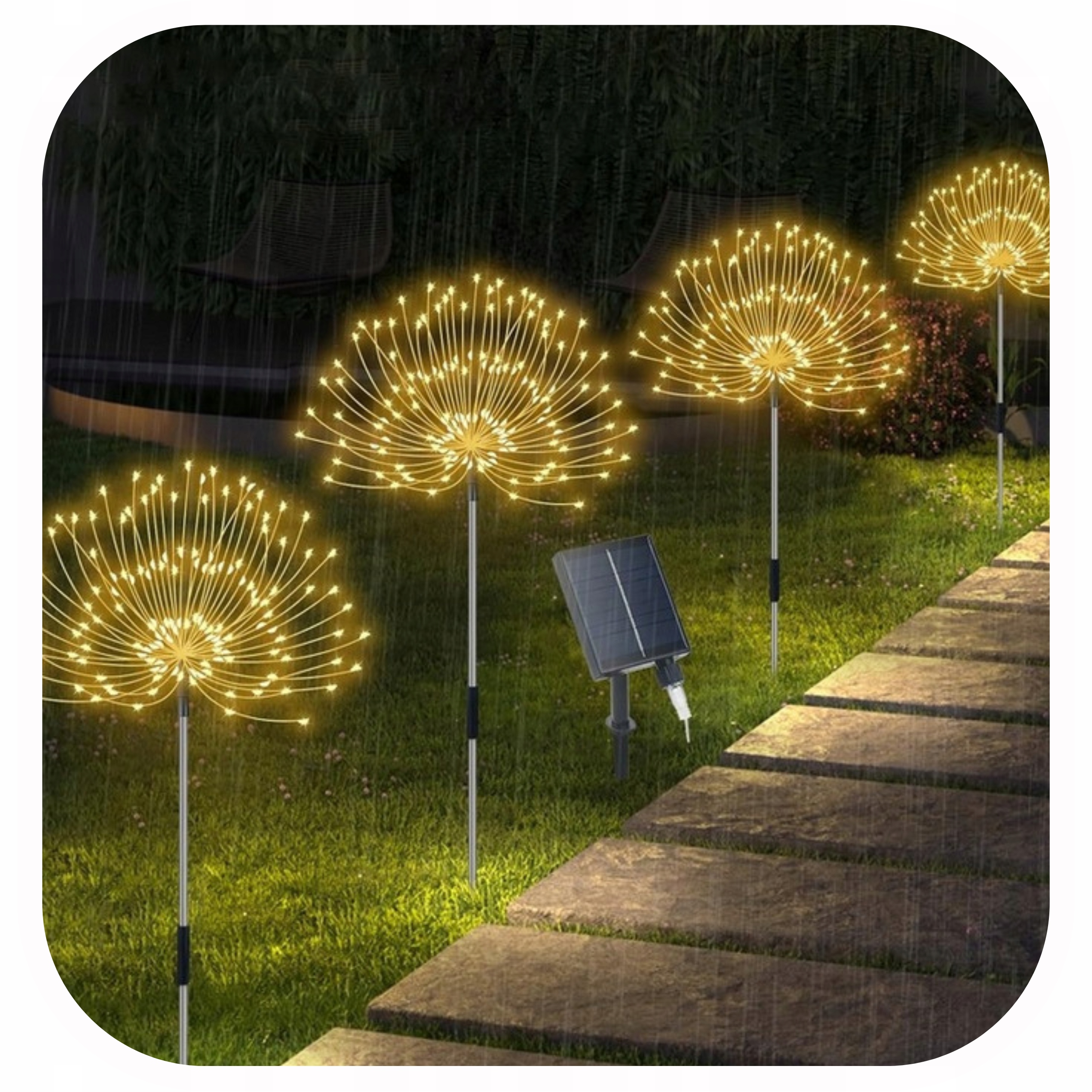 LAMPA SOLARNA OGRODOWA LED DMUCHAWIEC FAJERWERKI DRZEWKO TARAS BALKON 4szt