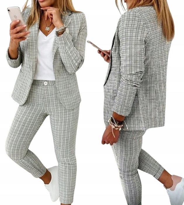 Damski garnitur sportowy komplet marynarka spodnie