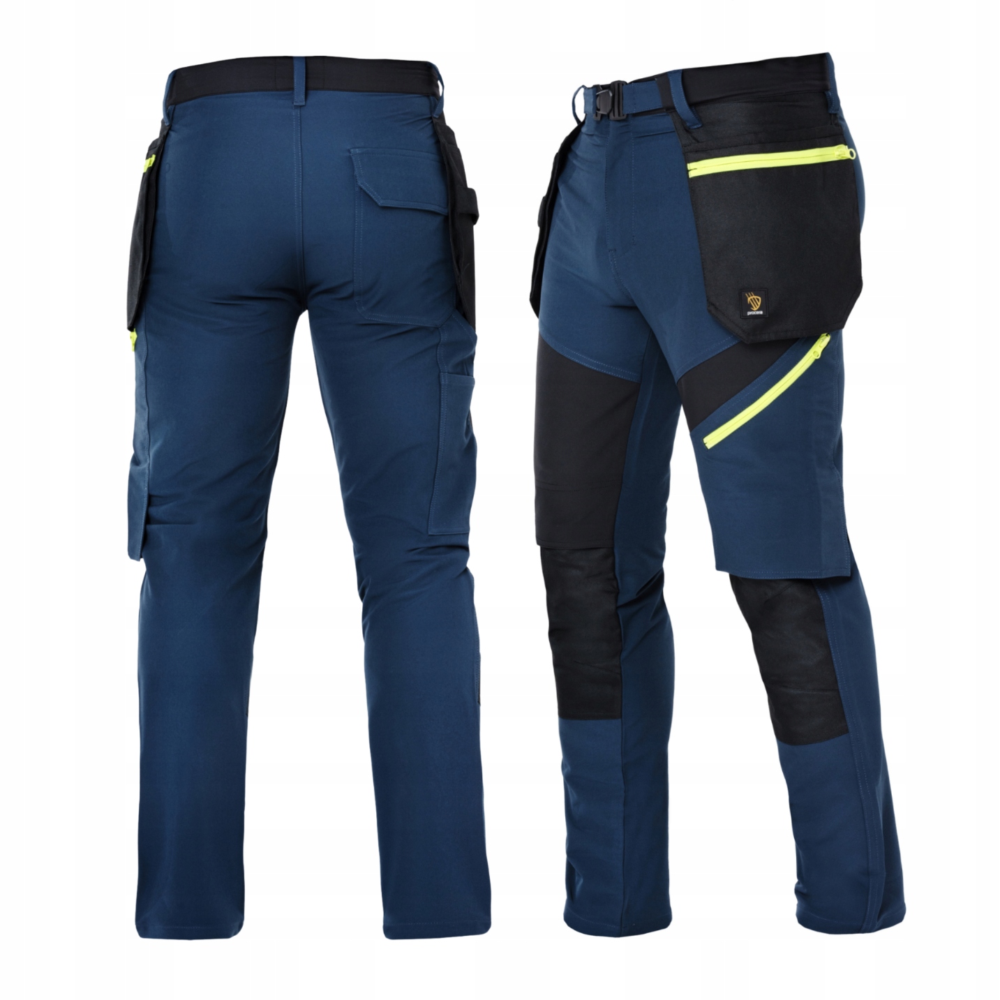 Spodnie Robocze Monterskie Bojówki Elastyczne Mocne Odblaskowe 48