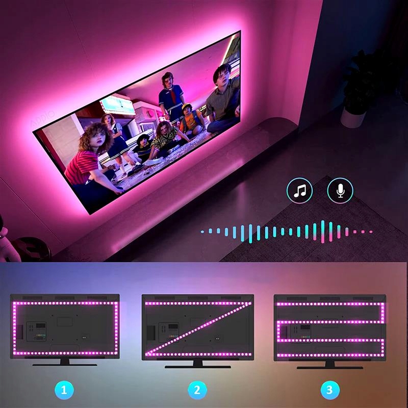 Taśma LED RGB 5m Podświetlenie TV telewizora z pilotem kontroler USB Marka APPIO