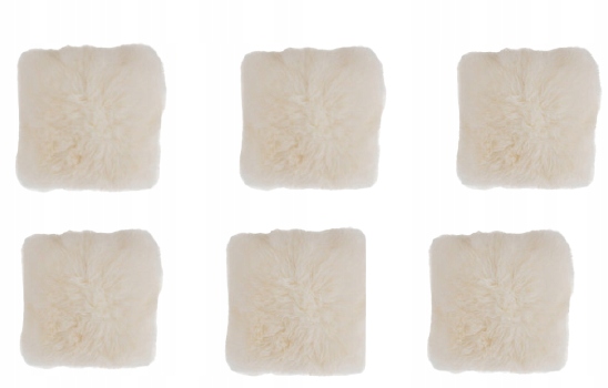 Ovčia koža Biela Sada 6 podložiek na stoličku