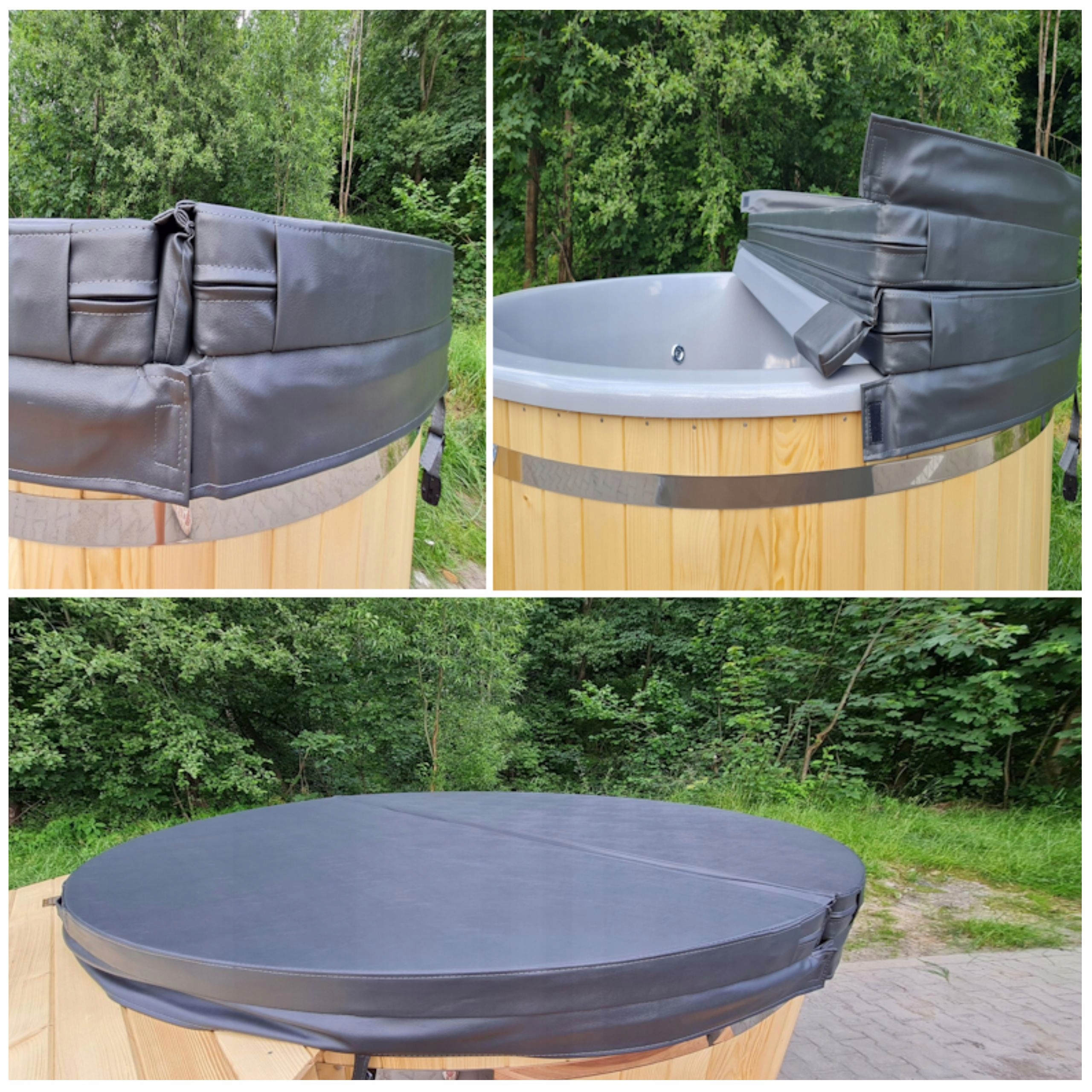 Pokrywa Termiczna 225x225 cm do Balii Ogrodowej Jacuzzi Kolor Grafit