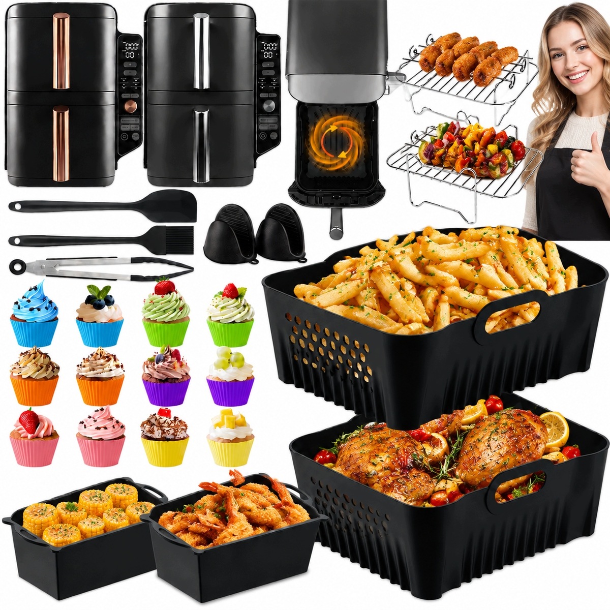 Zestaw 27 Akcesoriów Do Frytkownicy Powietrznej Ninja Double Stack XL 9,5L