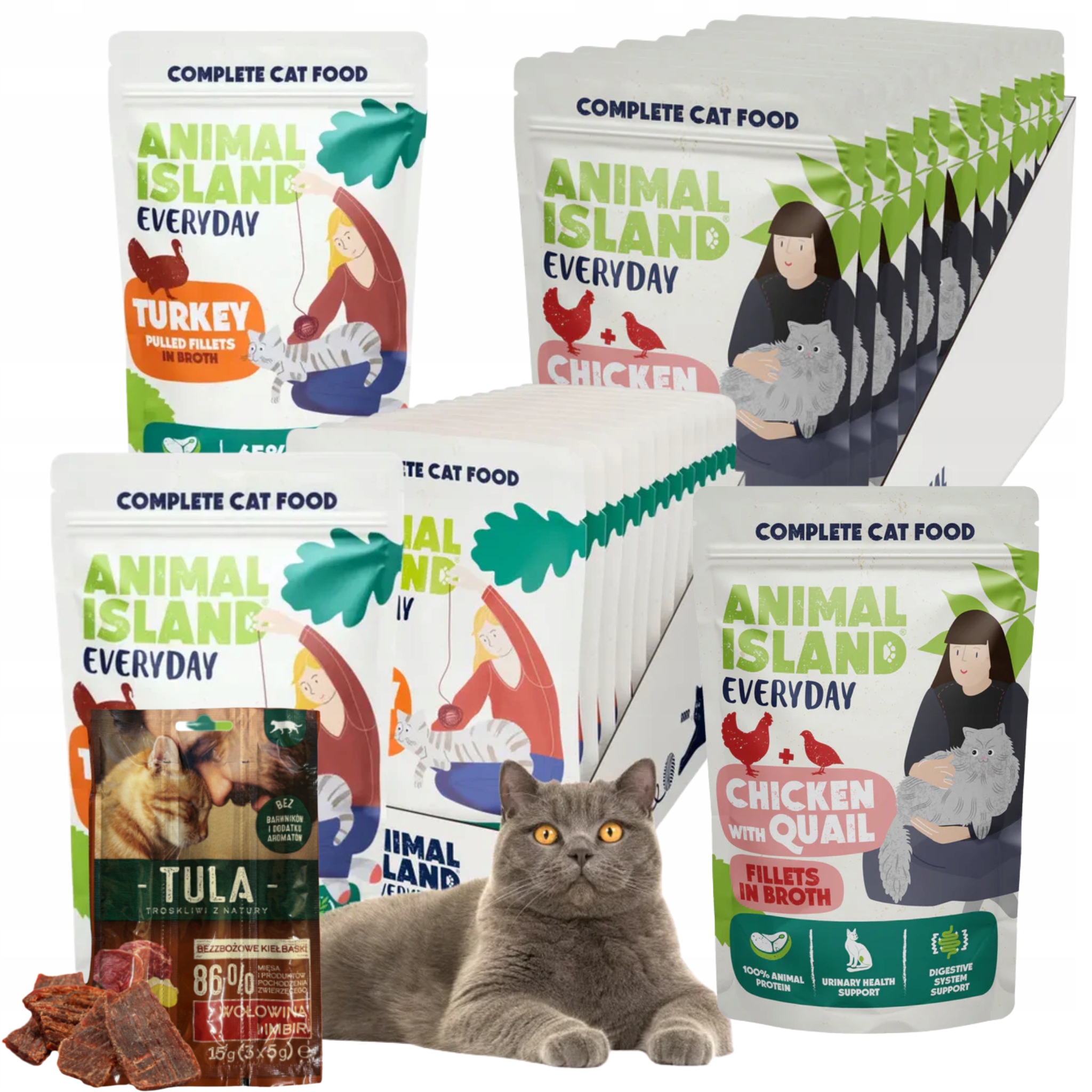 Mokré krmivo pro kočky bez obilovin mix chutí kapsička Animal Island 85 g x 24 g